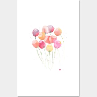 Loose Tulips in Watercolor Posters and Art